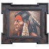 Image 1 : "INDIAN WARRIOR -2" - ORIGINAL OIL ON CANVAS