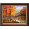 Image 1 : "AUTUMN LAKE" - ORIGINAL OIL ON CANVAS