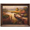 Image 1 : "CANOE" - ORIGINAL OIL ON CANVAS