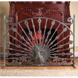 Peacock Fireplace Screen