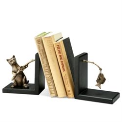 FISHING CAT BOOKENDS