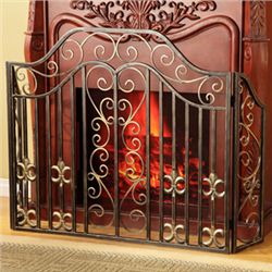 Fleur de Lis and Scroll Fireplace Screen