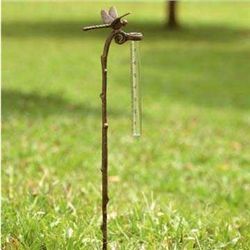 DRAGONFLY GARDEN STAKE RAIN GAUGE