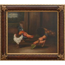 "HEN PARTY" - ORIGINAL OIL ON CANVAS