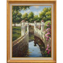 "FLORAL CANAL" - ORIGINAL OIL ON CANVAS