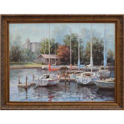 "HARBOUR SAILS" - ORIGINAL OIL ON CANVAS