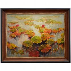 "WATER LILIES" - ORIGINAL OIL ON CANVAS