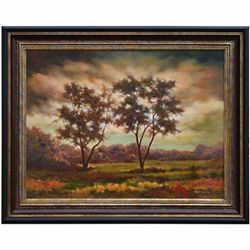 "FIELD AT SUNSET" - ORIGINAL OIL ON CANVAS