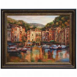 "MONACO HARBOR" - ORIGINAL OIL ON CANVAS