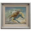 Image 1 : "BLUE CRAB" - ORIGINAL OIL ON CANVAS