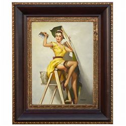 "PIN UP GIRL" - ORIGINAL OIL ON CANVAS