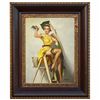 Image 1 : "PIN UP GIRL" - ORIGINAL OIL ON CANVAS