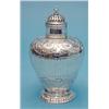 Image 1 : A late 17th century Dutch silver baluster tea caddy with later drilled domed cover and foliate de...