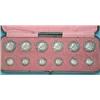 Image 1 : An Edwardian cased set of 12 silver buttons decorated with a lady and troubadour £200-250...