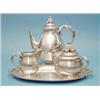 Image 1 : A stylish Danish 3 piece silver coffee set, maker C.C. Hermann, together with a similar tray date...
