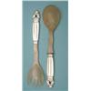 Image 1 : A pair of Georg Jensen acorn pattern white metal handled horn salad servers £100-150...