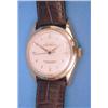 Image 1 : A gentlemans 18k gold Rolex oyster perpetual wrist watch, circa 1950, with baton numerals, the mo...