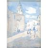Image 1 : Gerald Palmer (Exh 1909-27) watercolour, 'The Cathedral Ronda' signed and dated 1926, 7ins x 5ins...