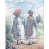 Image 1 : Frederick Timpson I'ons (1802-1887 South African) oil on panel, Two Xhosa Women, 14ins x 10.75ins...