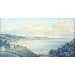 Nineteenth century English School, watercolour, Scottish coastal landscape, 10ins x 19.5ins £70-1...