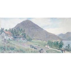 Late 19th century English School, pair of watercolours, Esse fjord, Balkahm, Norway, 9.75ins x 19...