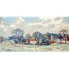 Image 1 : Llewellyn Petley-Jones (1908-1986) oil on board, 'Farm In Spring' signed and dated '67, 8.25ins x...