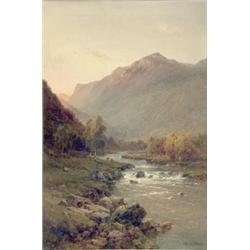 Alfred de Breanski Senior (1852-1928) oil on canvas, 'Flowing To The Tay' signed and inscribed ve...