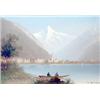 Image 1 : E.Grossen (19th century) Swiss, oil on board, Swiss lake scene, signed, 6.5ins x 9.25ins £200-300...