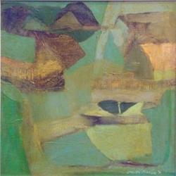 Padraig Mac Miadhachain (1929 - ), pair of oils on canvas, 'St Aldham's Head' and 'Summer Landsca...