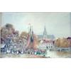 Image 1 : Norris Fowler Willatt (1859-1924) watercolour, 'The Quay, Haarlem' signed, 14.5ins x 21.5ins £300...