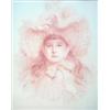 Image 1 : Charles Edward Marshall (fl.1872-1903) sepia chalk, portrait of Elsie Boughton-Leigh, signed and...