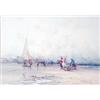Image 1 : Frederick William Hattersley (1859-) pair of watercolours, 'Low Tide, Nevin' and 'A Little Rest a...