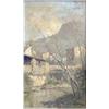 Image 1 : Attributed to Rudolf Ribarz (1848-1904) Austrian, oil on board, Italian town with figures beside...
