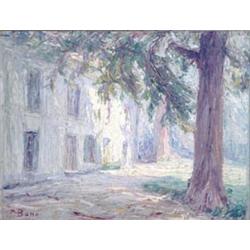 Primatif Bono, (20th century) Italian, oil on wooden panel, 'Rayon de Soleil, Chateau...' signed,...