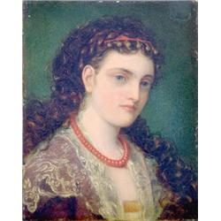 Philip Alexius de Laszlo de Lombos (1869-1937 British), oil on panel, bust portrait of a young wo...