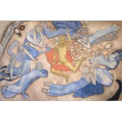 Glyn Philpott (1884-1937), oil on canvas, 'Apollo Instructing The Muses' initialled, 38.5ins. x 5...