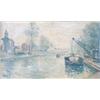 Image 1 : Raymond Besse (1899-1969) French, oil on canvas, 'Le Canal, Aubervilliers', signed, 11ins. x 18in...