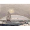 Image 1 : Thomas Luny (1759-1837), oil on wooden panel, whalers harpooning a whale, amongst ice floes, sign...