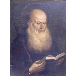 19th century English School, oil on canvas, Saint reading the bible, 28ins. x 21ins. £400-500...