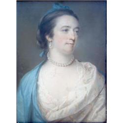 18th century Continental School, pastel, portrait of a lady wearing pearls, indistinctly signed a...