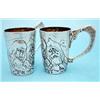 Image 1 : A pair of 84 Zlotnik cups decorated with warriors £120-150...