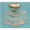 Image 1 : A late Victorian silver lidded spiral fluted glass inkwell £100-150...