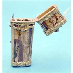 An 18th century German gilt metal mounted agate etui £200-300...