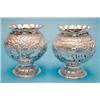 Image 1 : A pair of Indian white metal globular vases, 4.5ins. £120-150...