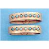 Image 1 : A pair of Victorian yellow metal turquoise set scarf clips £100-150...