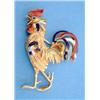 Image 1 : A textured gold and polychrome enamel cockerel brooch £150-200...
