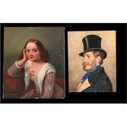 Joshua Dighton - 19th Century oil and watercolour on board - Portrait - 'The Duke of Beaufort', i...