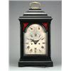 Image 1 : George III ebonised cased bracket clock, the stepped pediment having a folding brass handle, the...