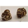 Image 1 : Japanese carved netsuke depicting a tiger with cub signed, 1.5" wide Est.: £200 -250...