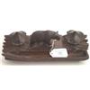 Image 1 : Late 19th Century Black Forest deskstand with central carved figure of a bear flanked by a pair o...